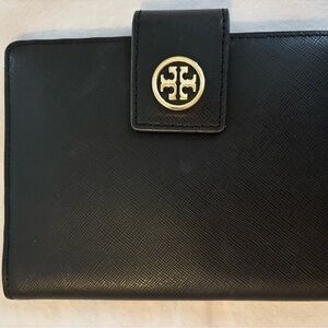 Tory Burch Black and Gold Passport Holder